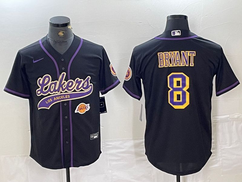 Men Los Angeles Lakers 8 Bryant Black Jointly Nike 2024 NBA Jersey style 3